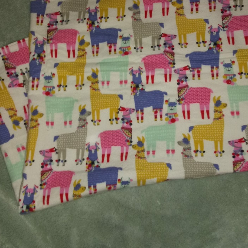 Homemade Llama Pink Baby Blanket - Picture 3 of 8